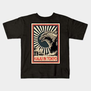 Vintage Poster Kaiju In Tokyo Kids T-Shirt